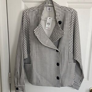 CAbi Monochrome Grid Pattern Blazer